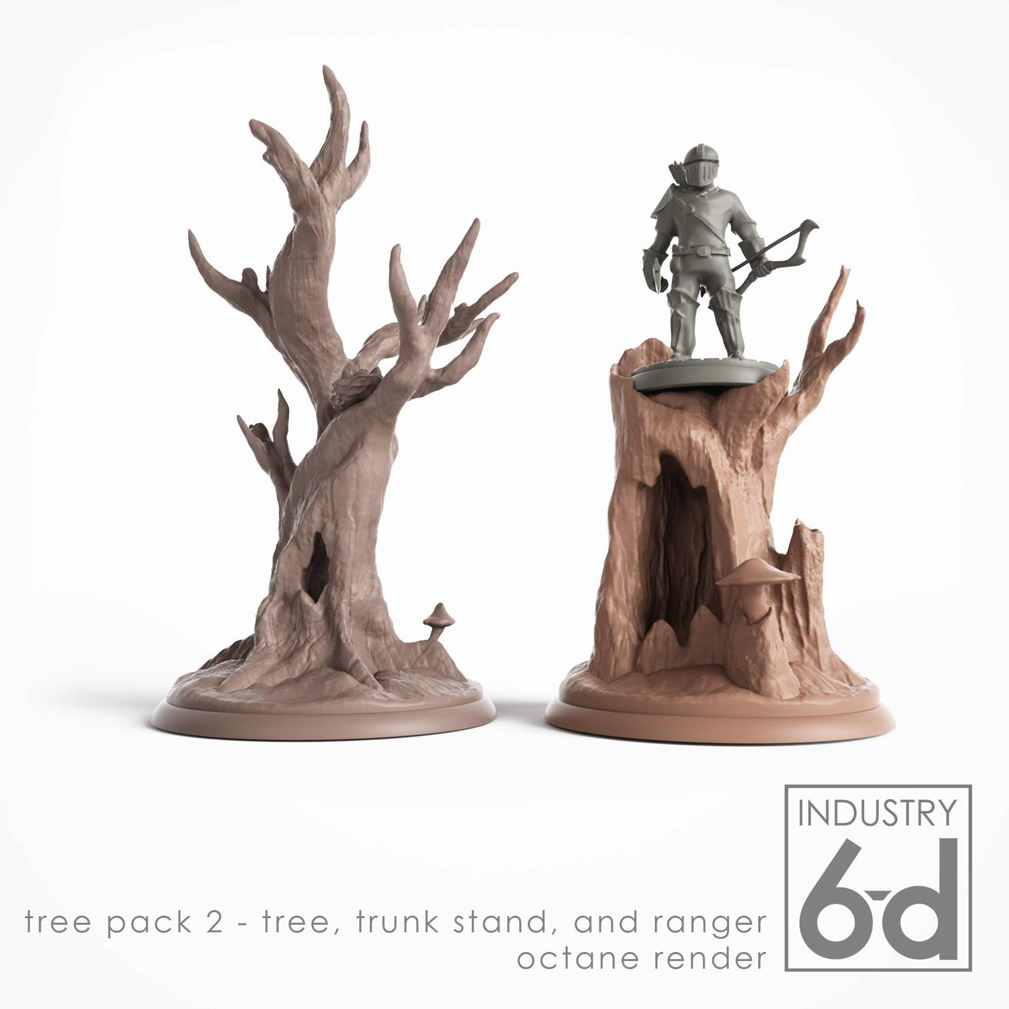 Tree Pack 2 - Miniature Tabletop Trees 3D print model_5
