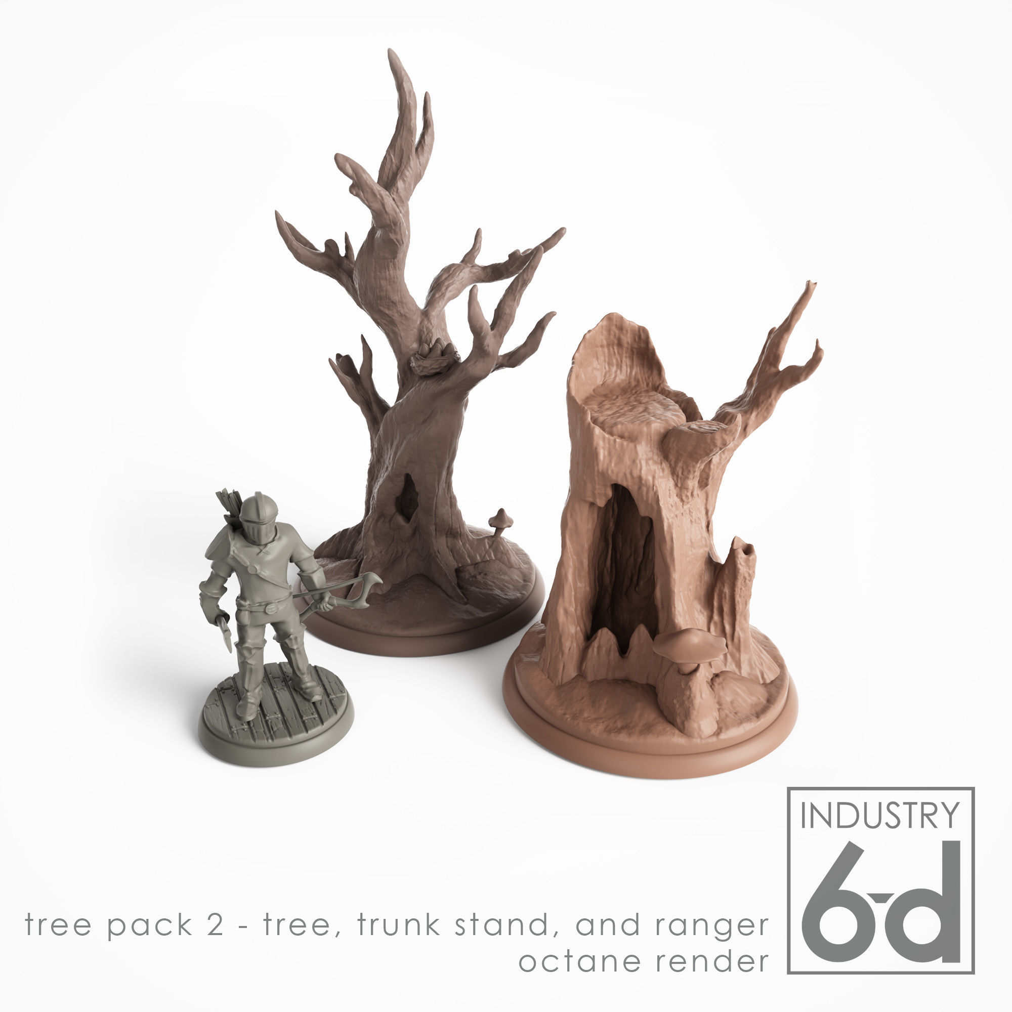 Tree Pack 2 - Miniature Tabletop Trees 3D print model_1