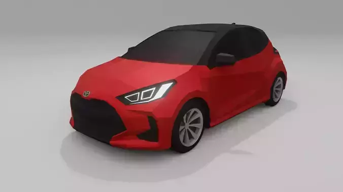 Toyota Yaris 2021 low poly 3D model