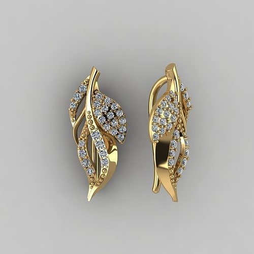 earrings flora 3D print model