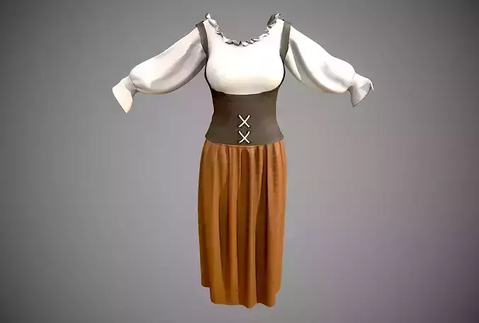 womans medieval dress