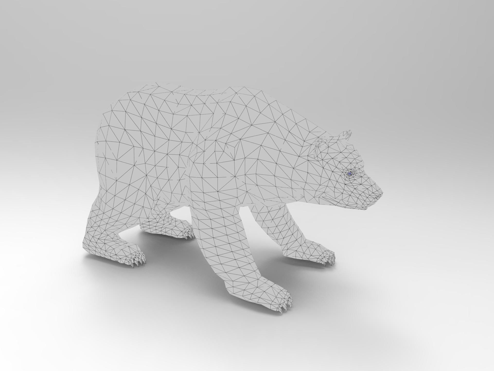 Fur Brown Bear animated  Low-poly 3D model_14