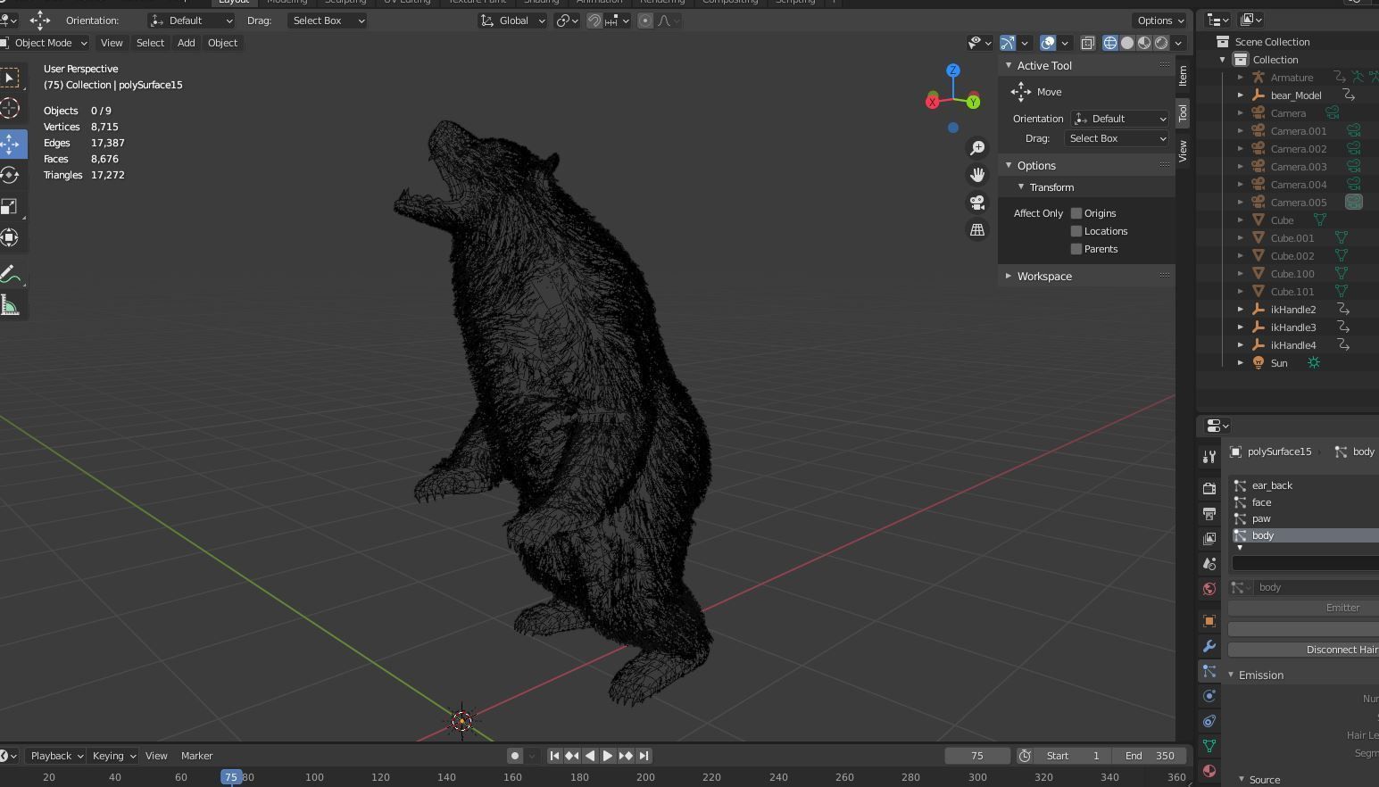 Fur Brown Bear animated  Low-poly 3D model_19