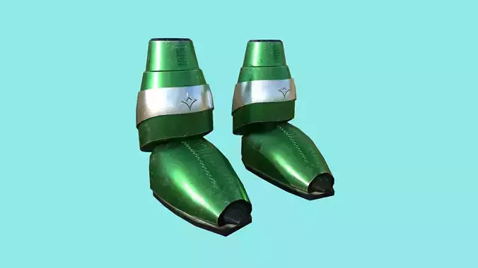 Sci-Fi Boots 05 - Character Design - Megaman Robot Style Low-poly 3D model