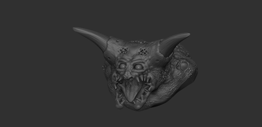 demon head  sculpt 3D model_1