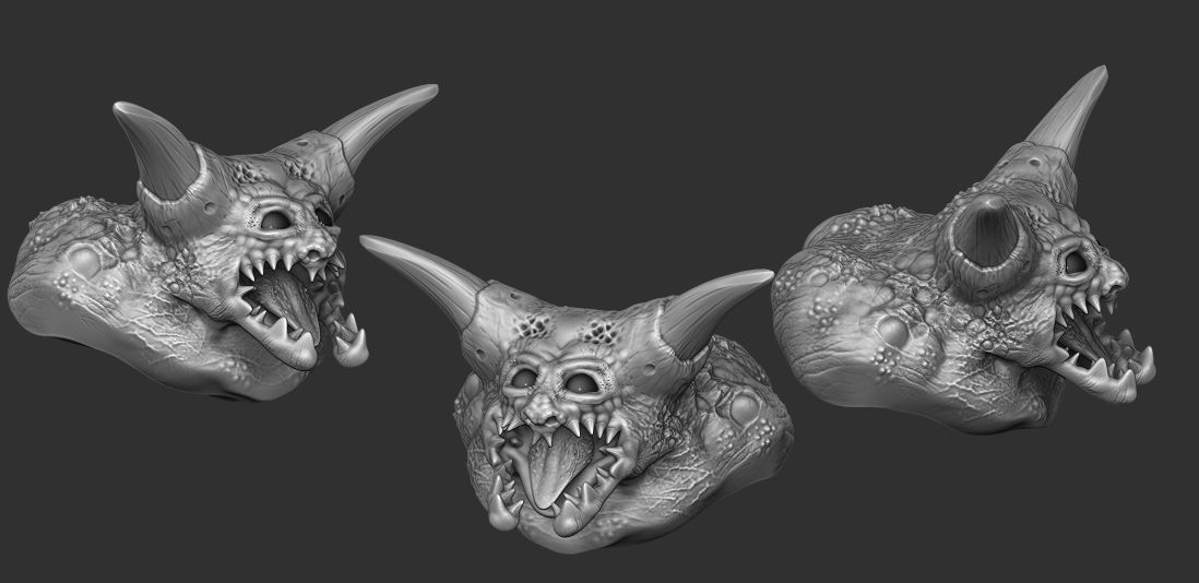 demon head  sculpt 3D model_4