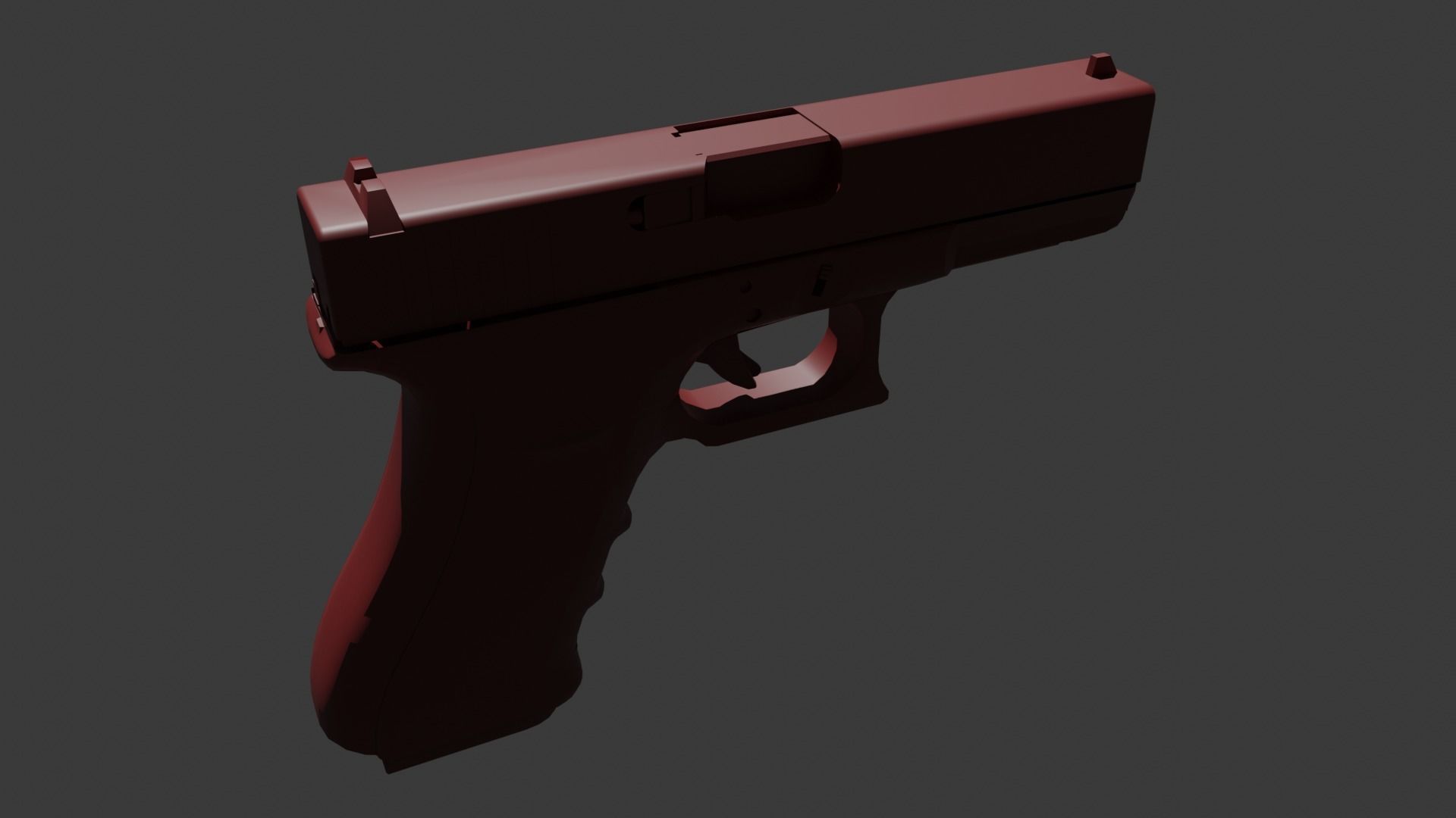 Glock 17 Gen 4 UNTEXTURED Low-poly 3D model_1