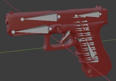 Glock 17 Gen 4 UNTEXTURED Low-poly 3D model_8