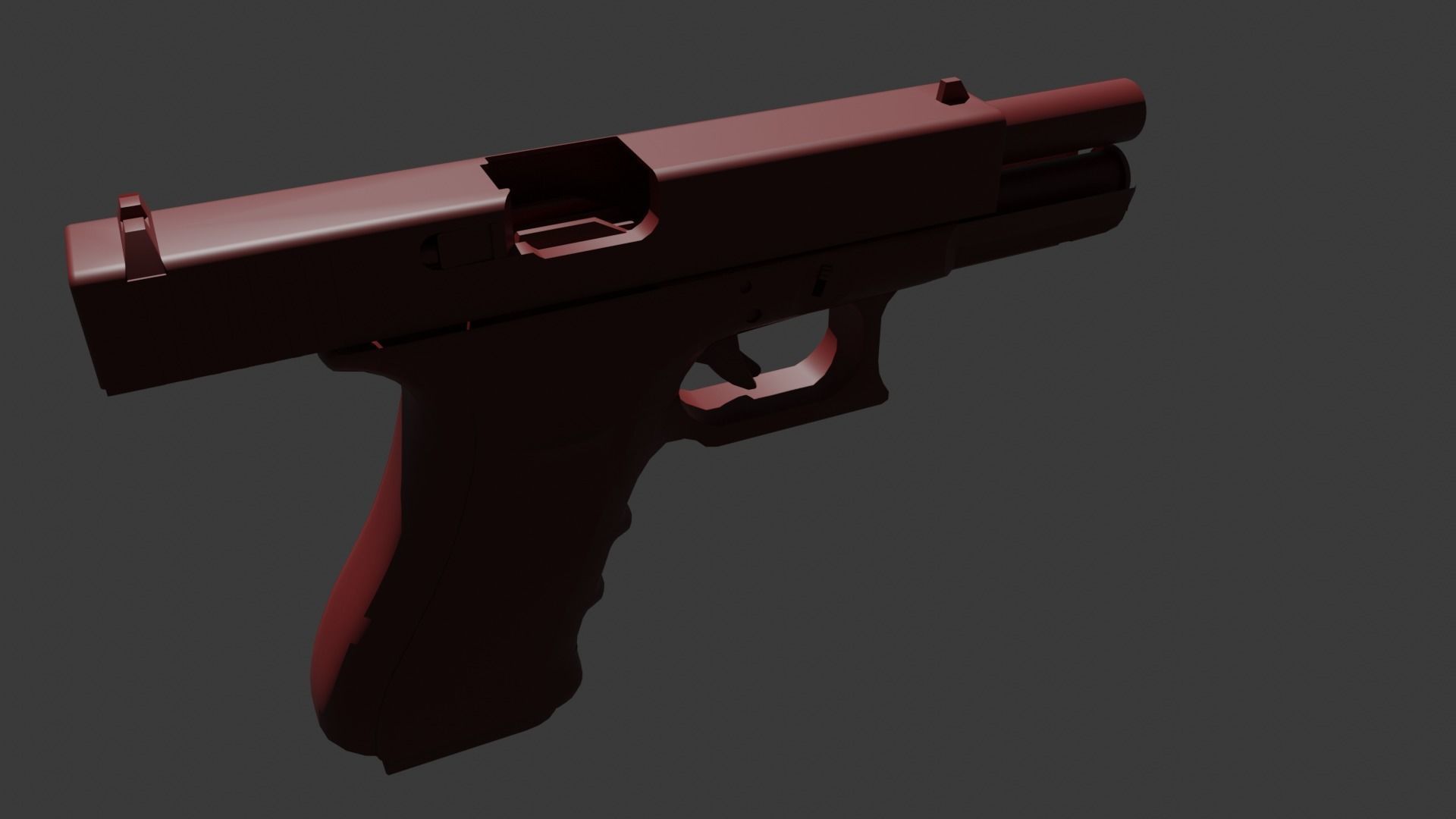 Glock 17 Gen 4 UNTEXTURED Low-poly 3D model_7
