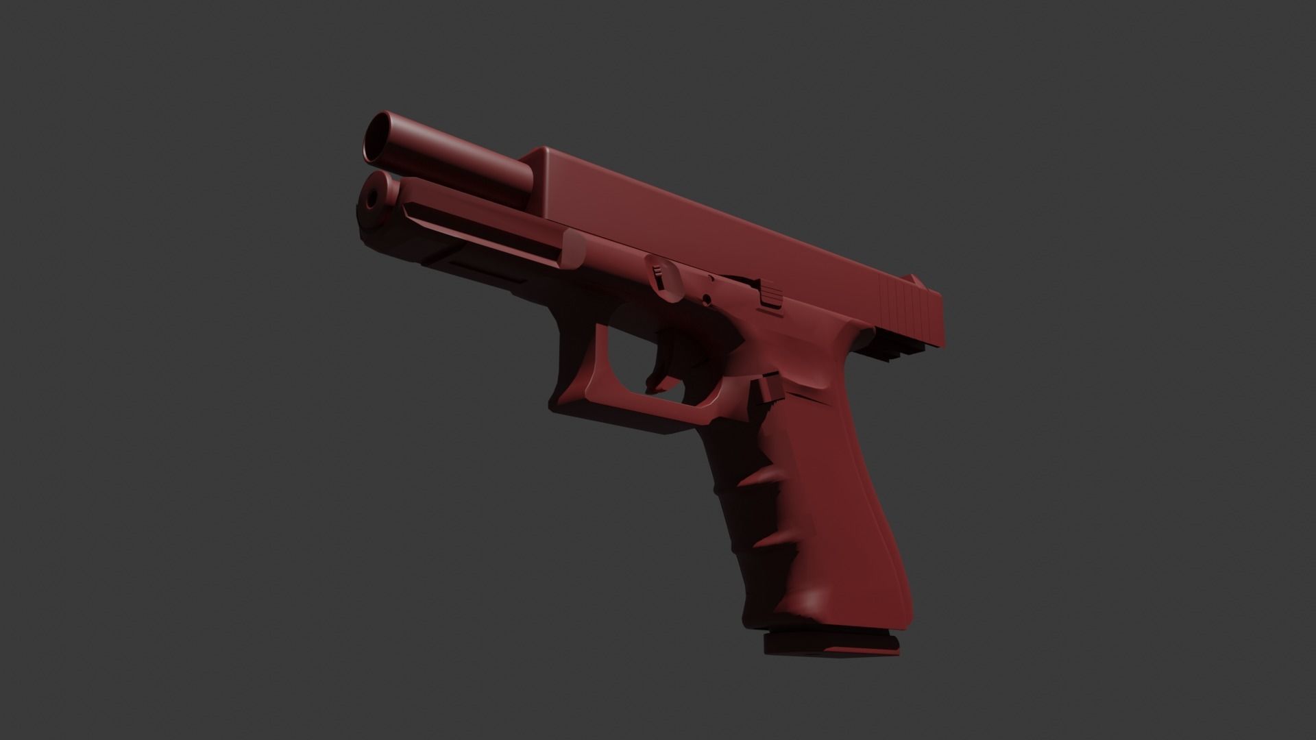 Glock 17 Gen 4 UNTEXTURED Low-poly 3D model_2