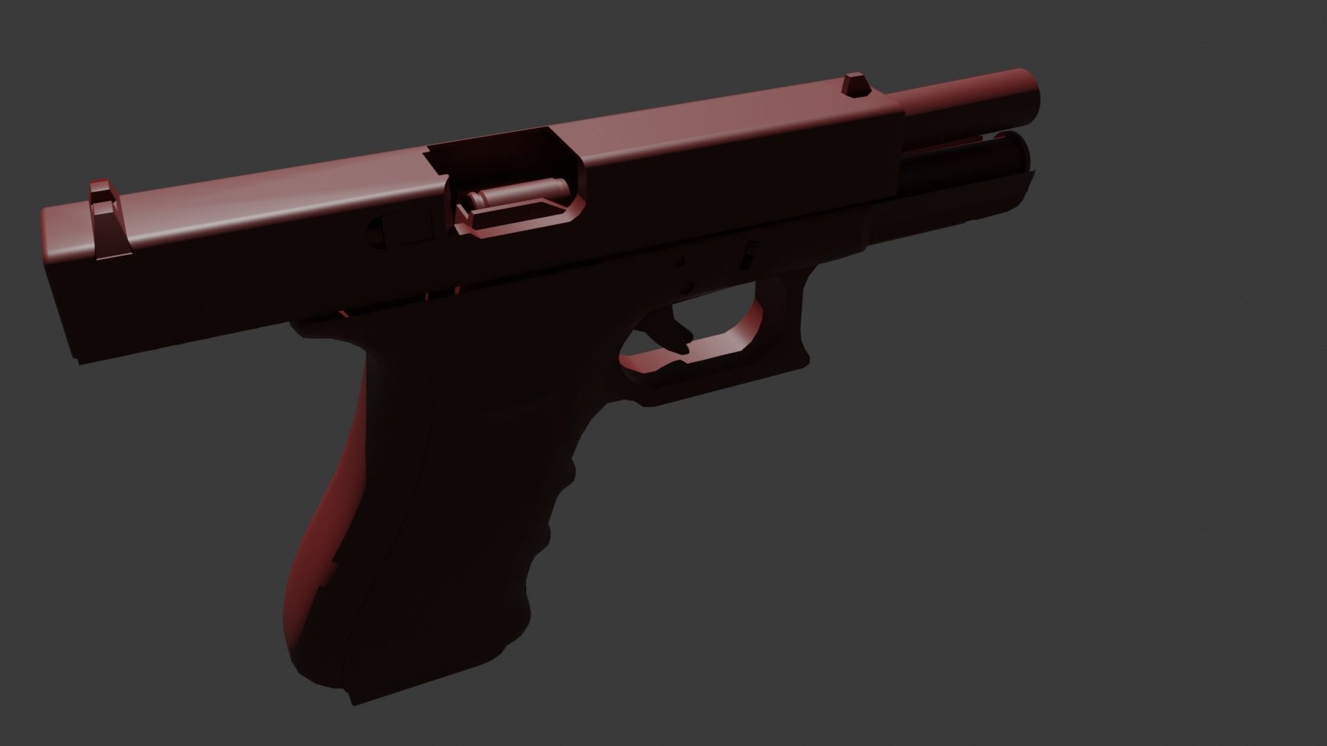 Glock 17 Gen 4 UNTEXTURED Low-poly 3D model_3