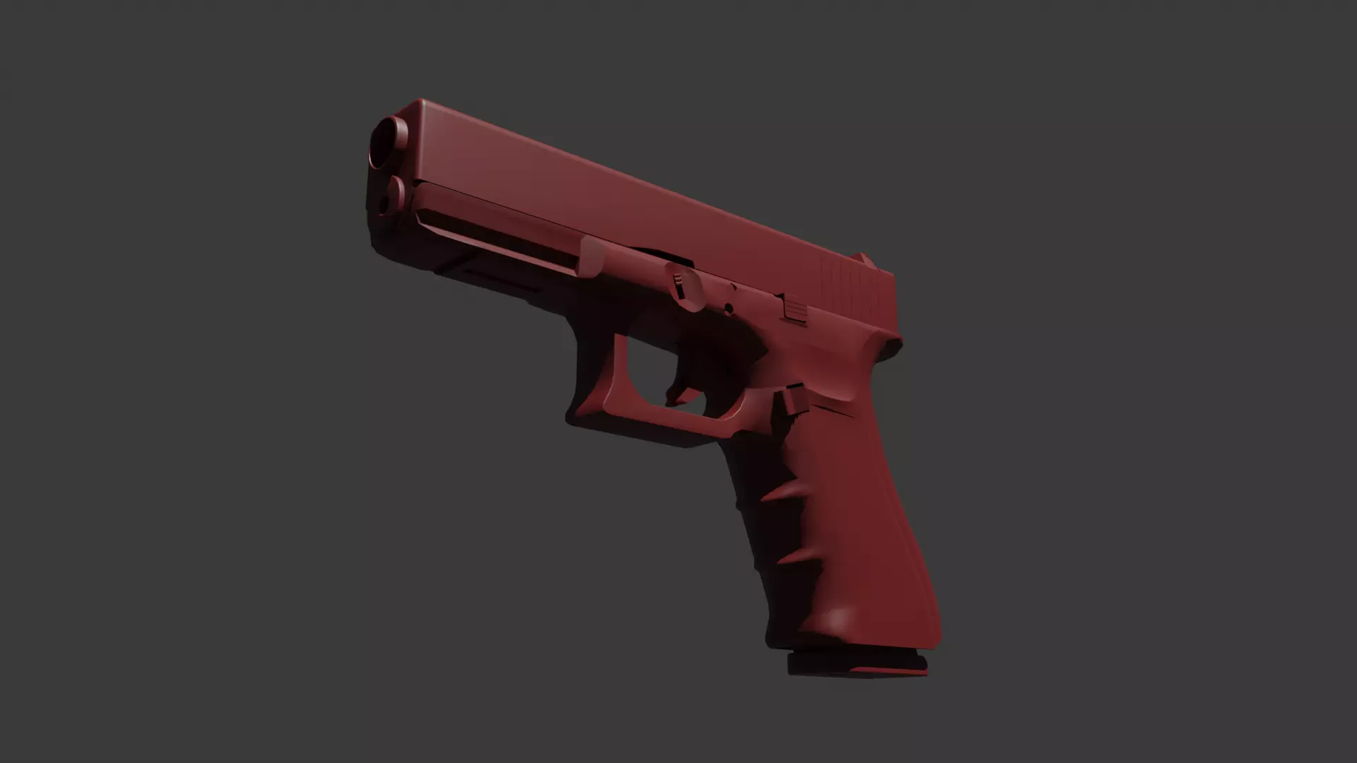 Glock 17 Gen 4 UNTEXTURED Low-poly 3D model_0
