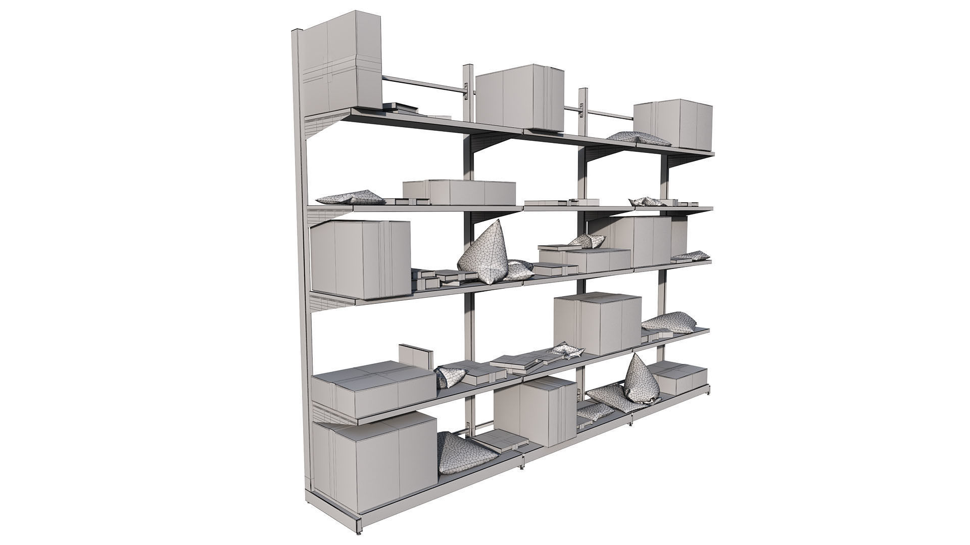 Shelving with boxes Ozon Low-poly 3D model_8