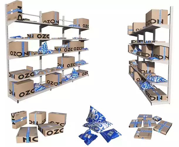 Shelving with boxes Ozon