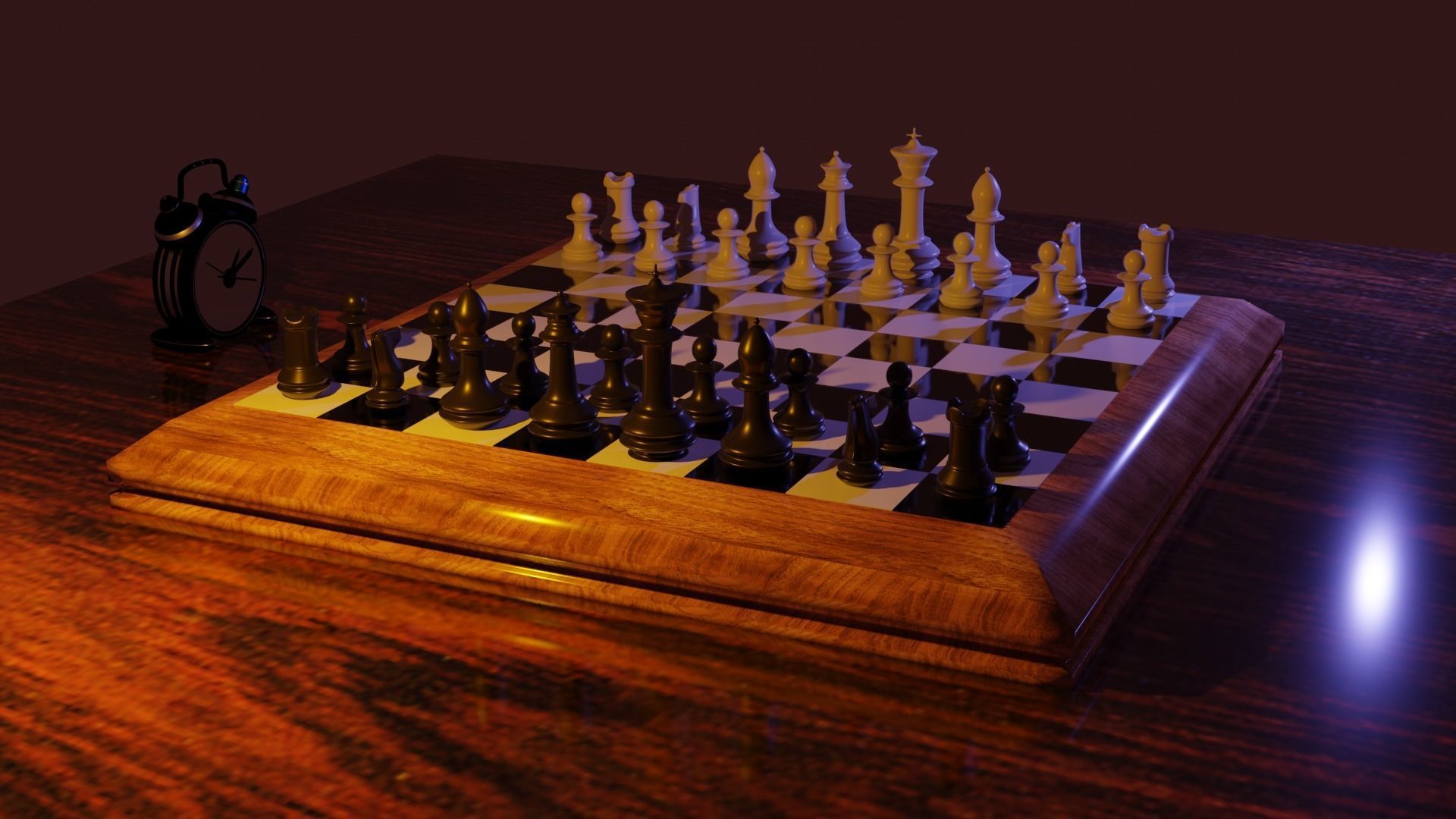 chess set table 3D model_1