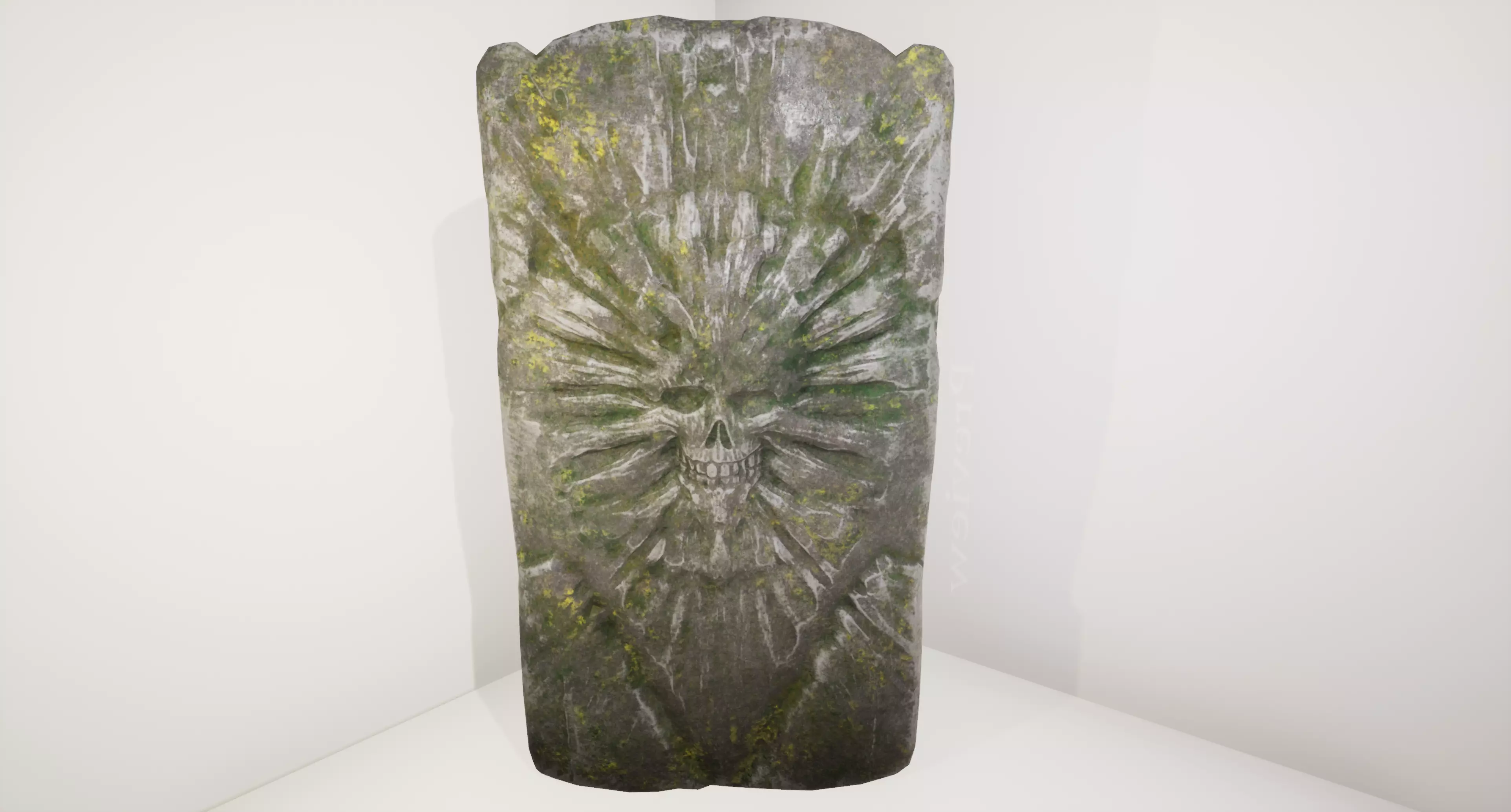 Skull Tombstone Free low-poly 3D model