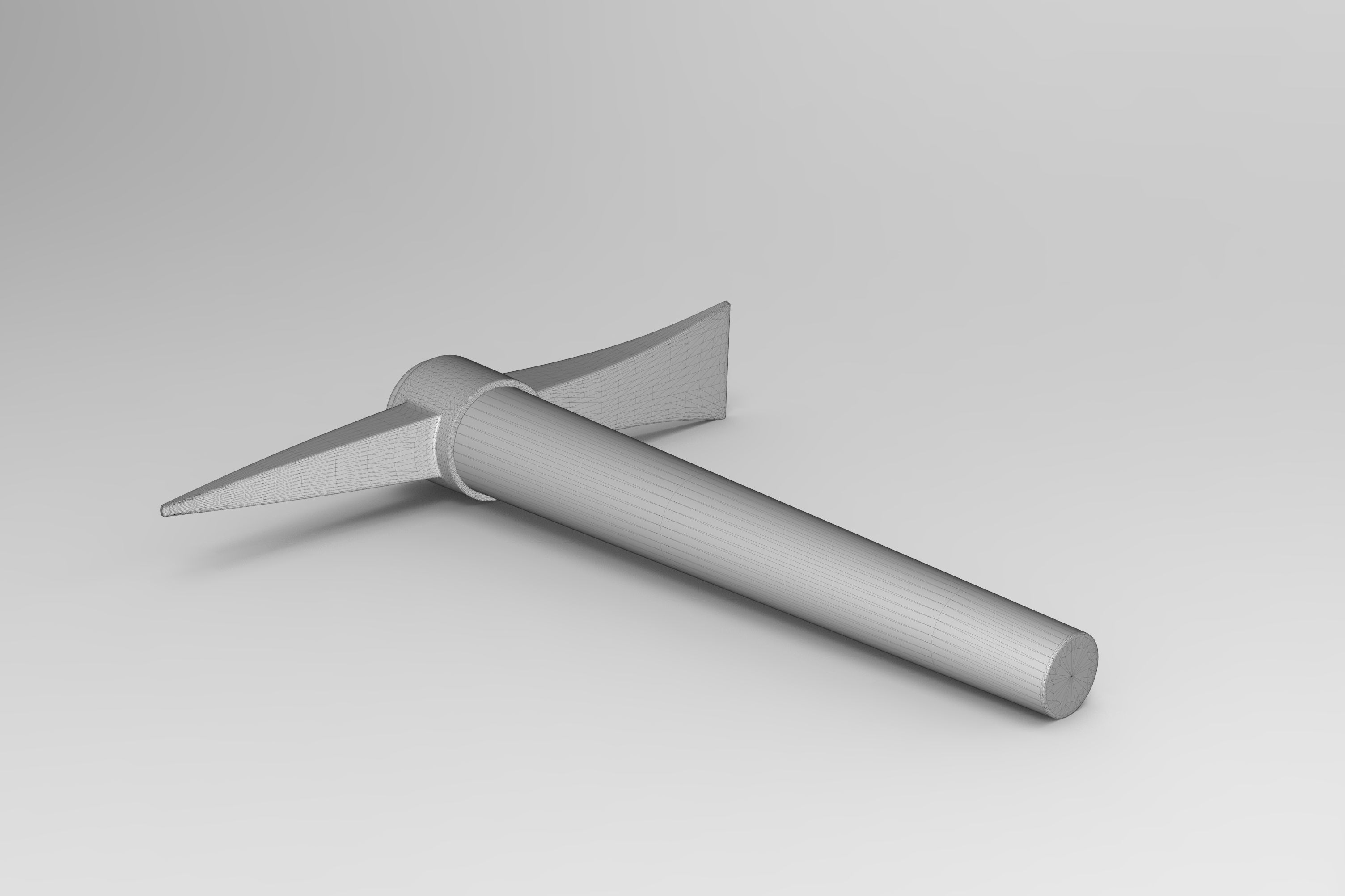 Pickaxe wooden pencil Low-poly 3D model_5