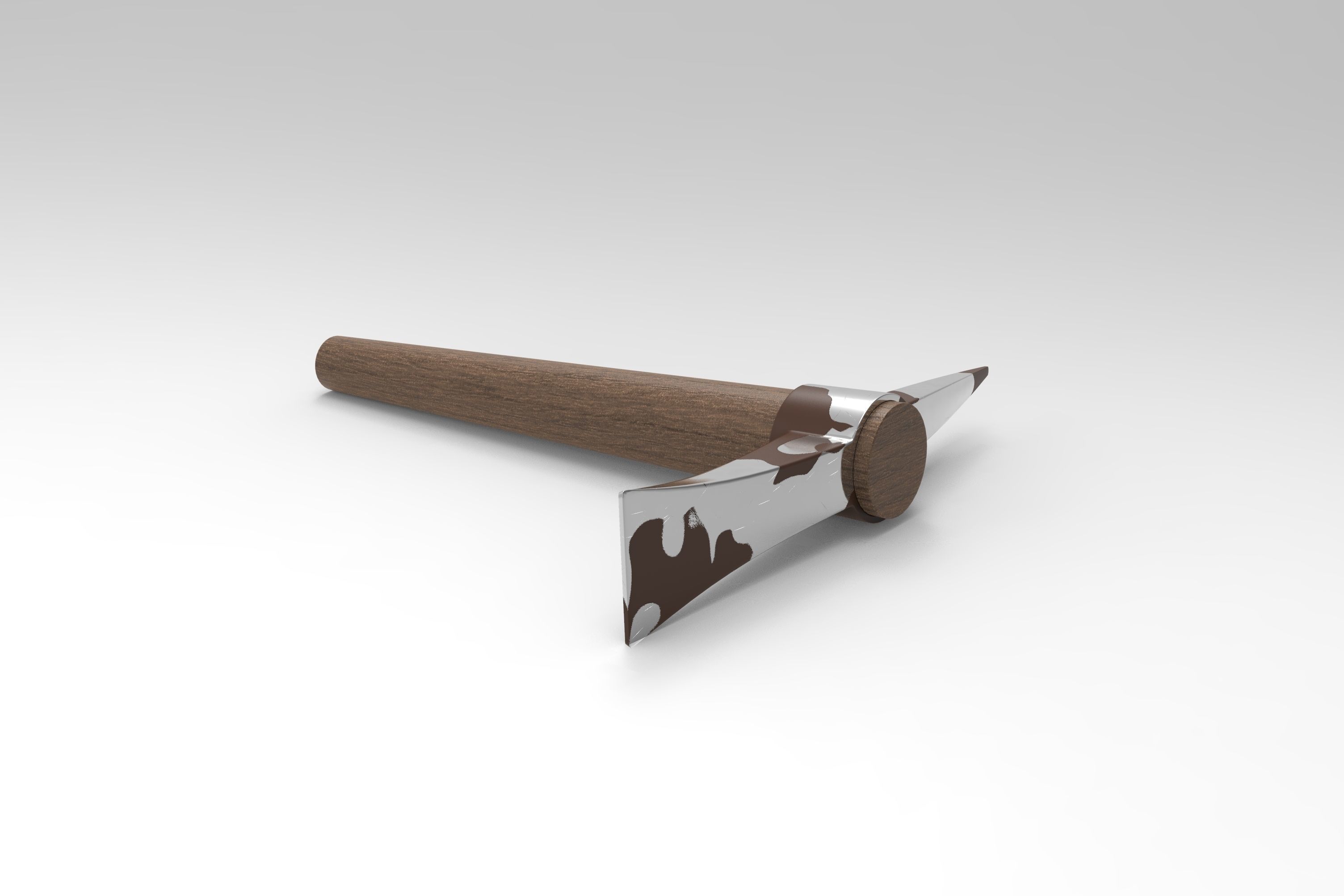Pickaxe wooden pencil Low-poly 3D model_1