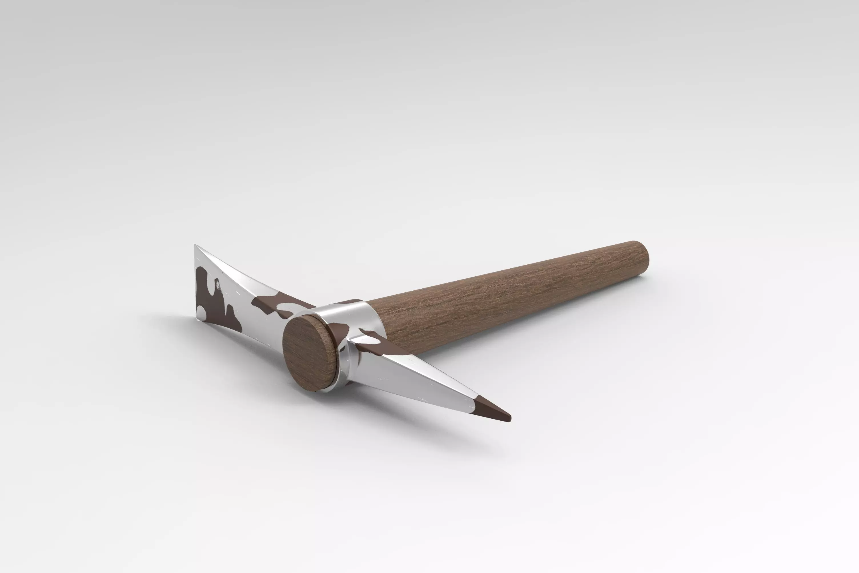 Pickaxe wooden pencil Low-poly 3D model_0