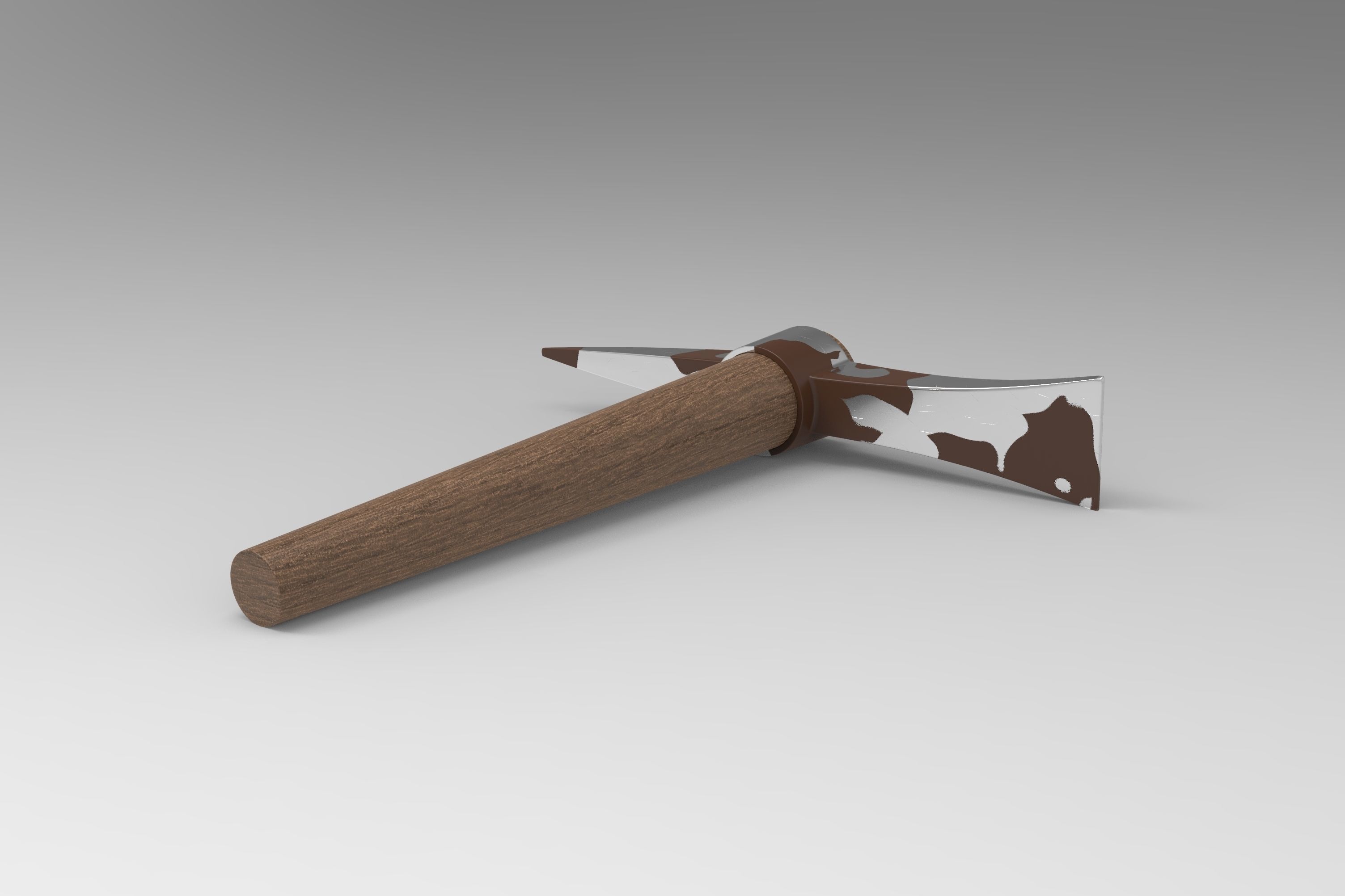 Pickaxe wooden pencil Low-poly 3D model_2