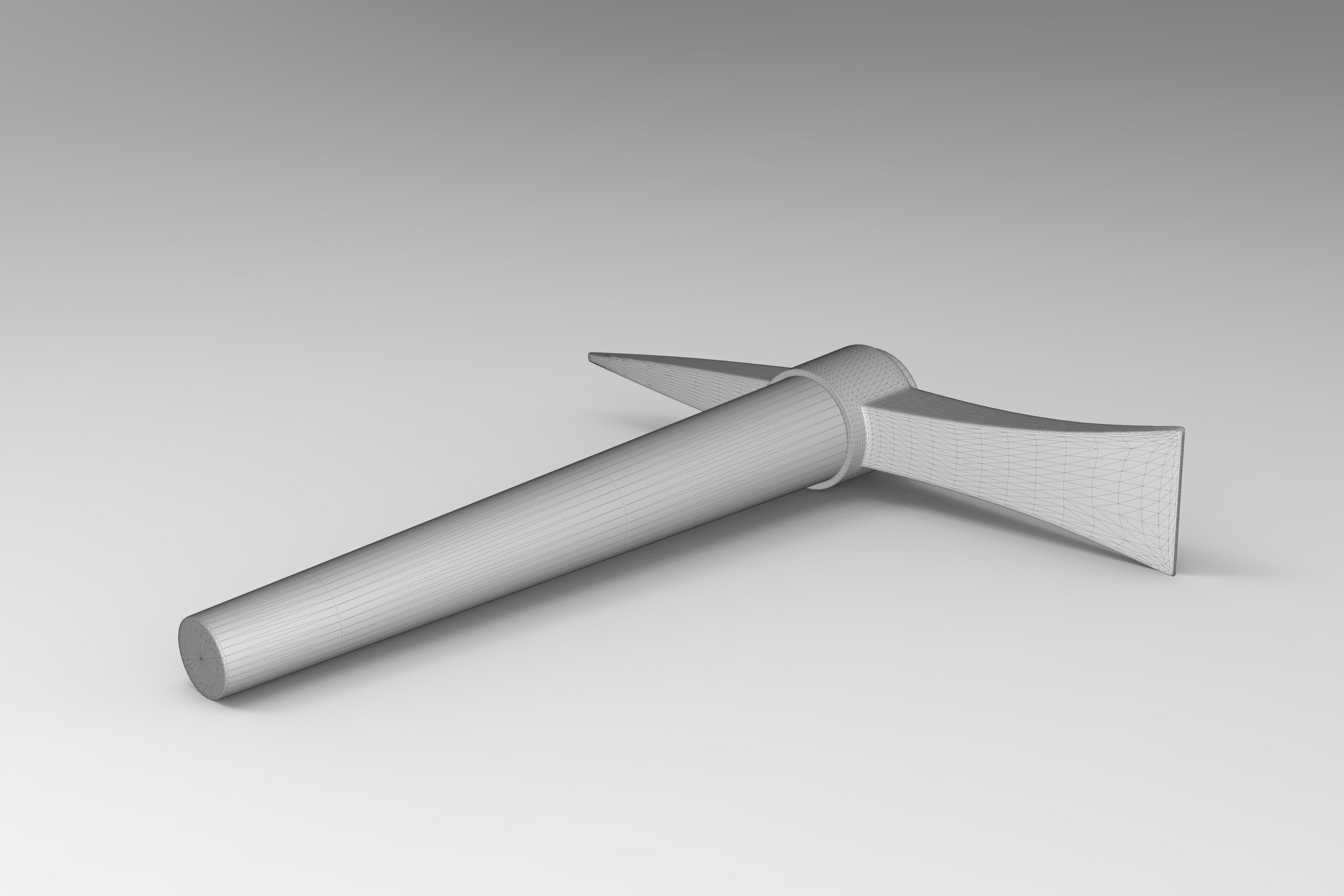 Pickaxe wooden pencil Low-poly 3D model_6