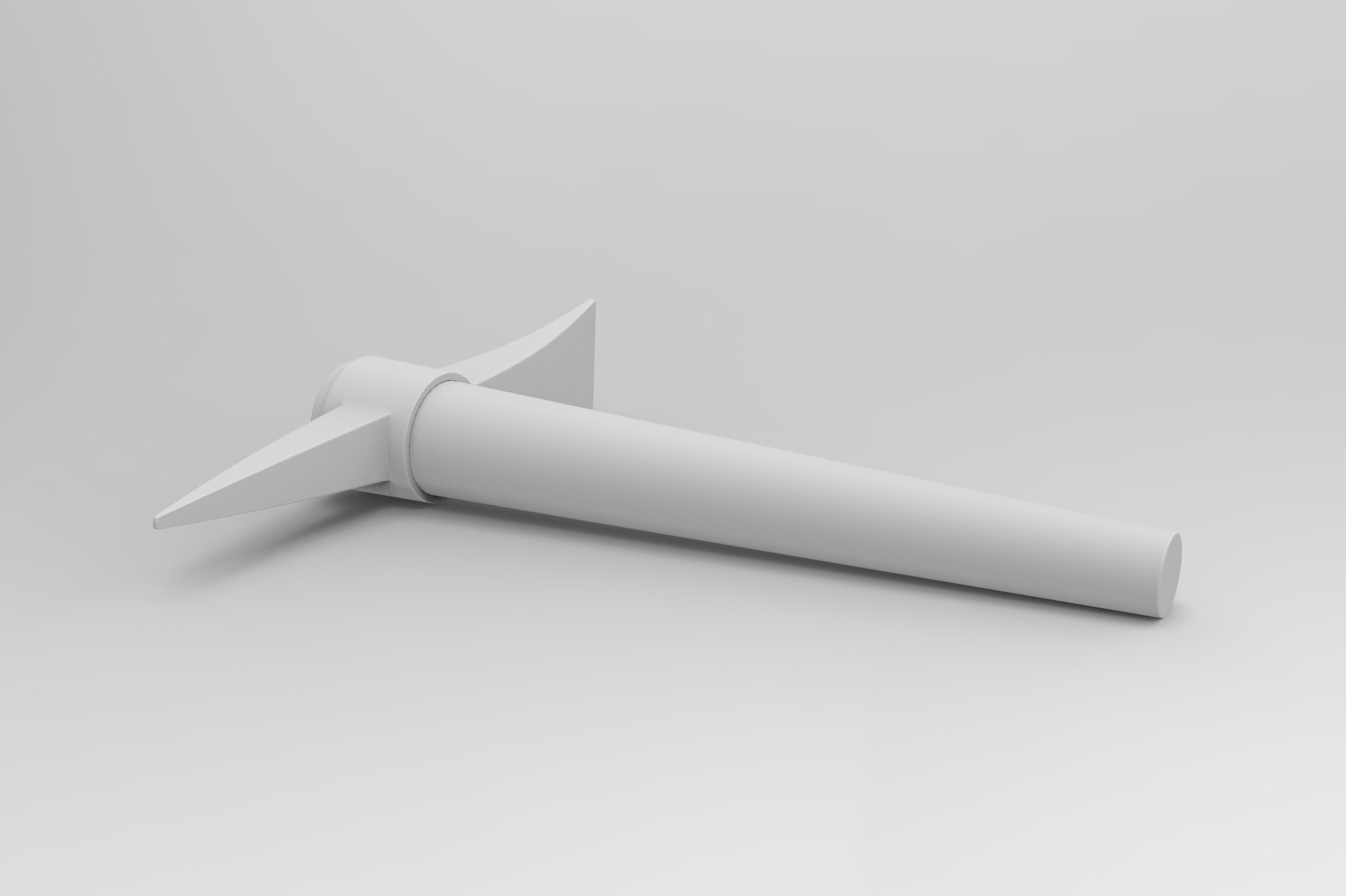 Pickaxe wooden pencil Low-poly 3D model_8