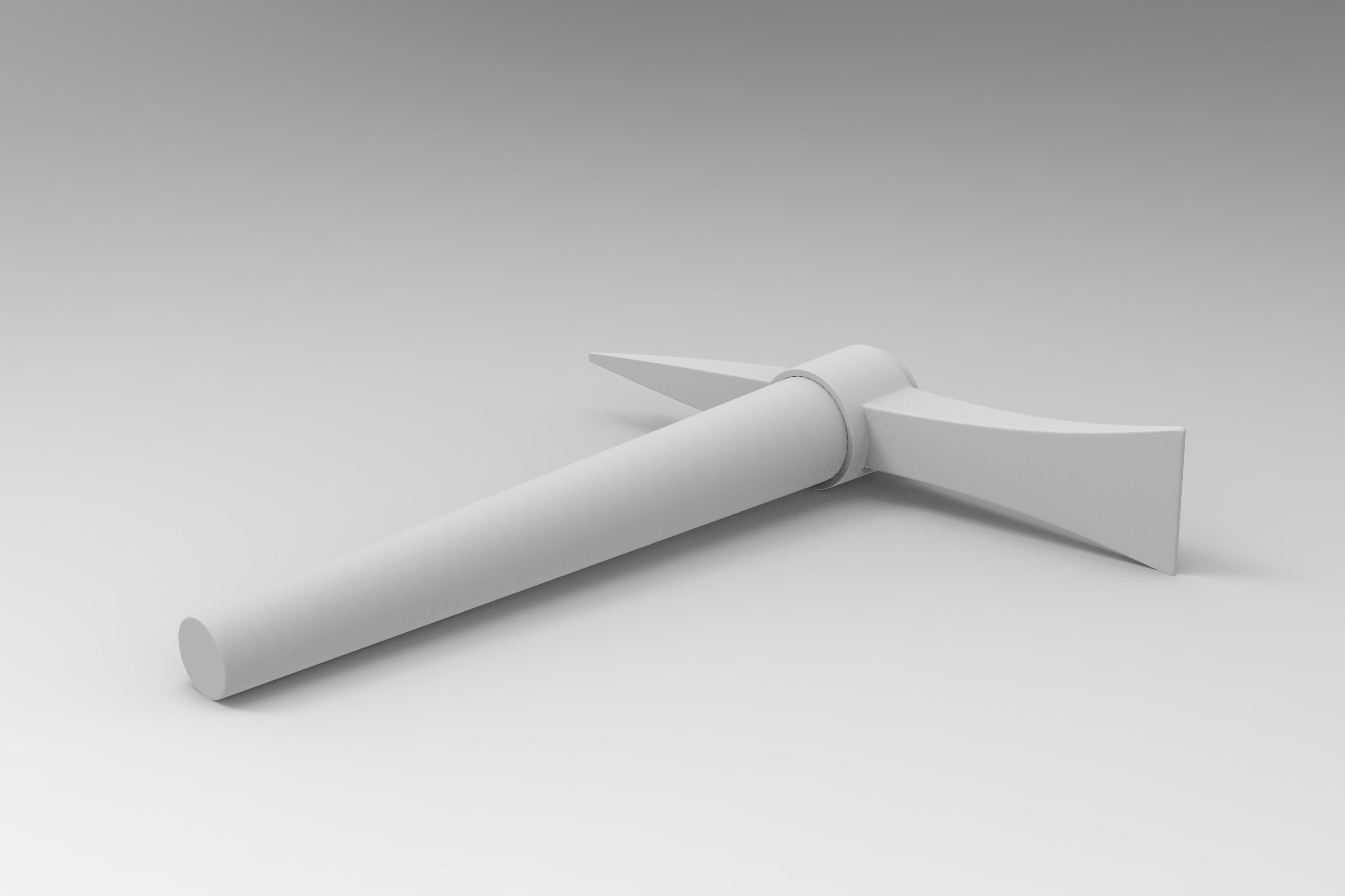 Pickaxe wooden pencil Low-poly 3D model_7