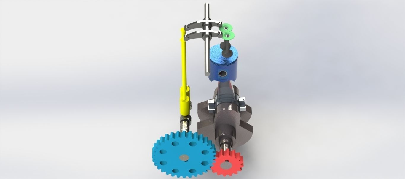 engine machine with gears 3D print model_3