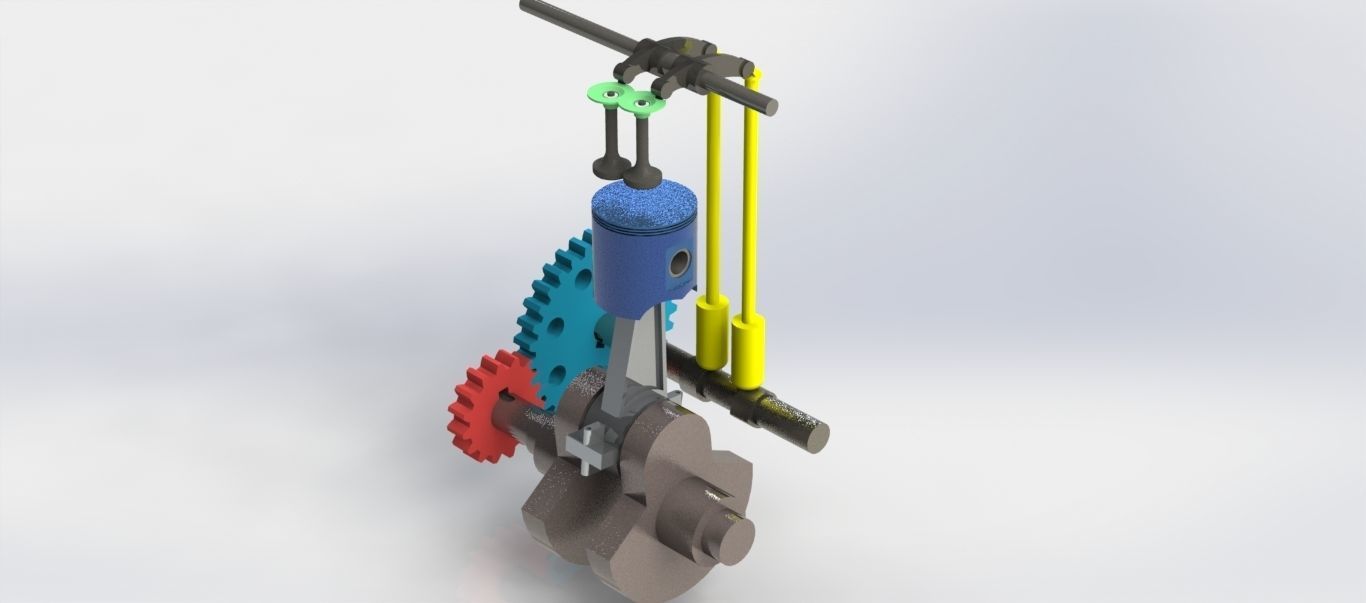 engine machine with gears 3D print model_7
