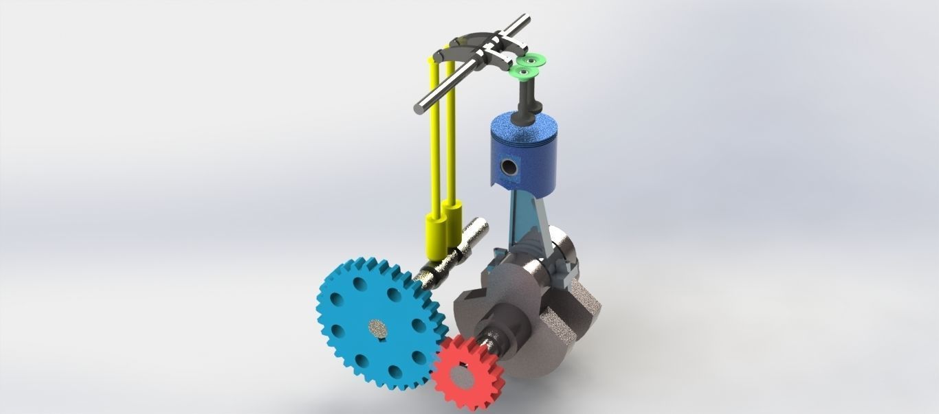engine machine with gears 3D print model_5