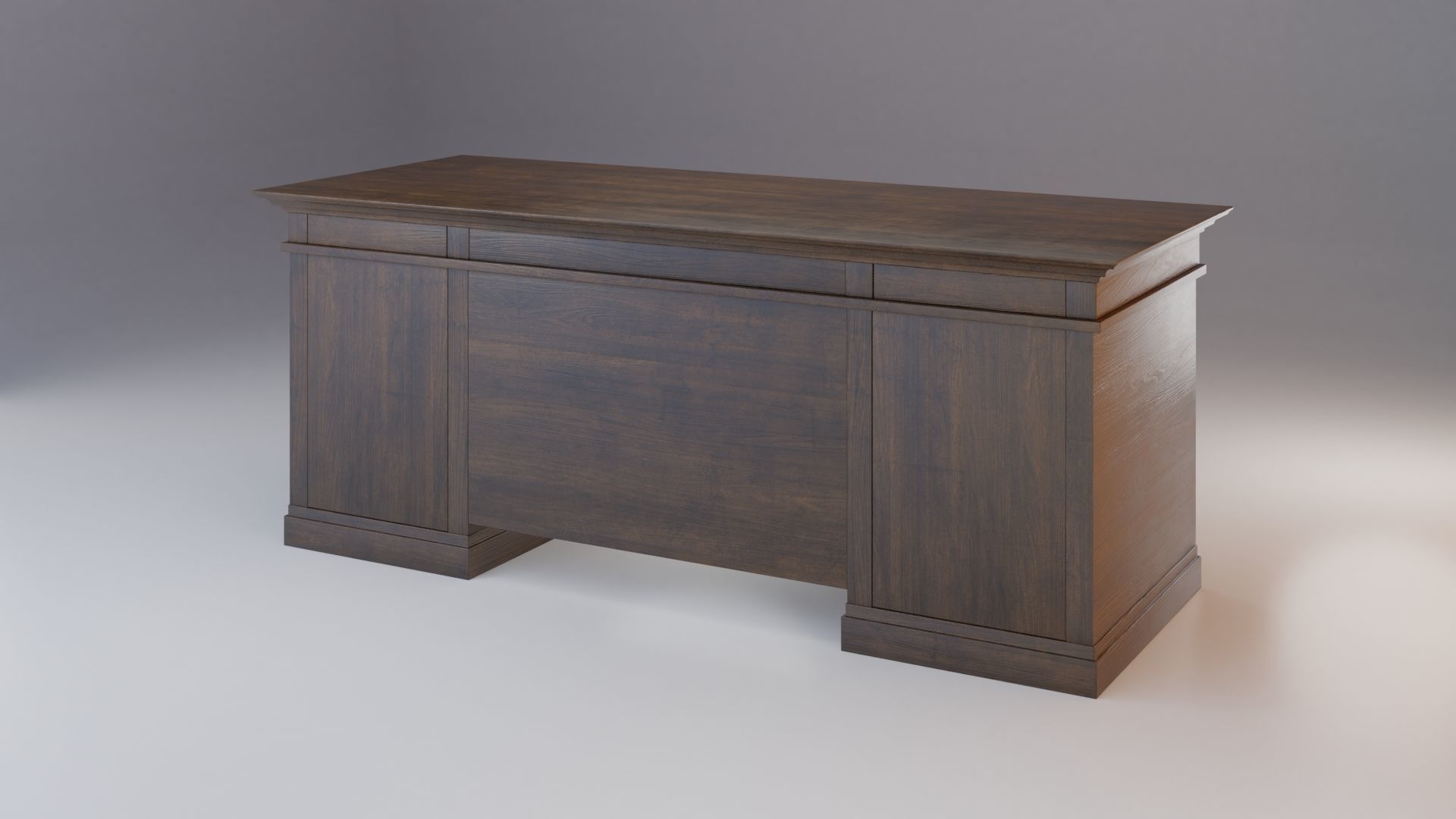 Livingston Desk with Drawers - Pottery Barn 3D model_5