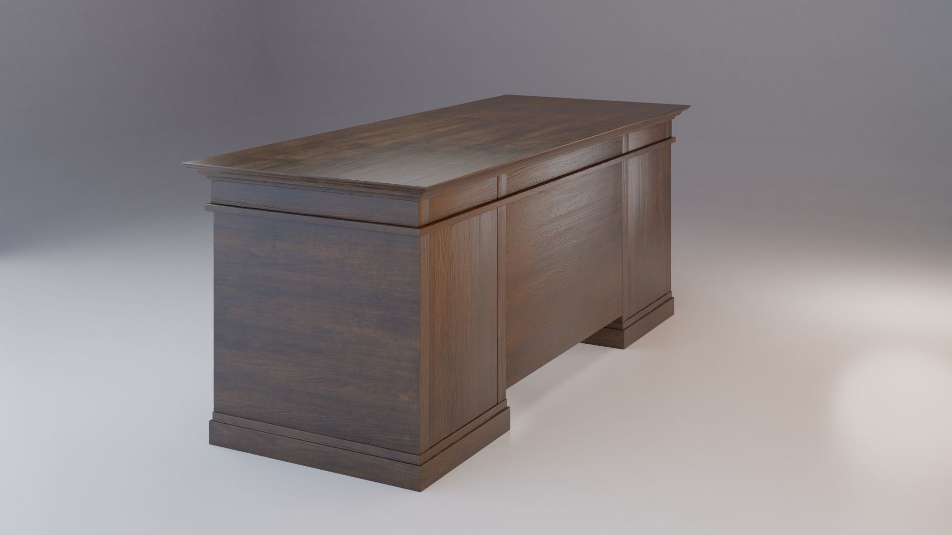 Livingston Desk with Drawers - Pottery Barn 3D model_7