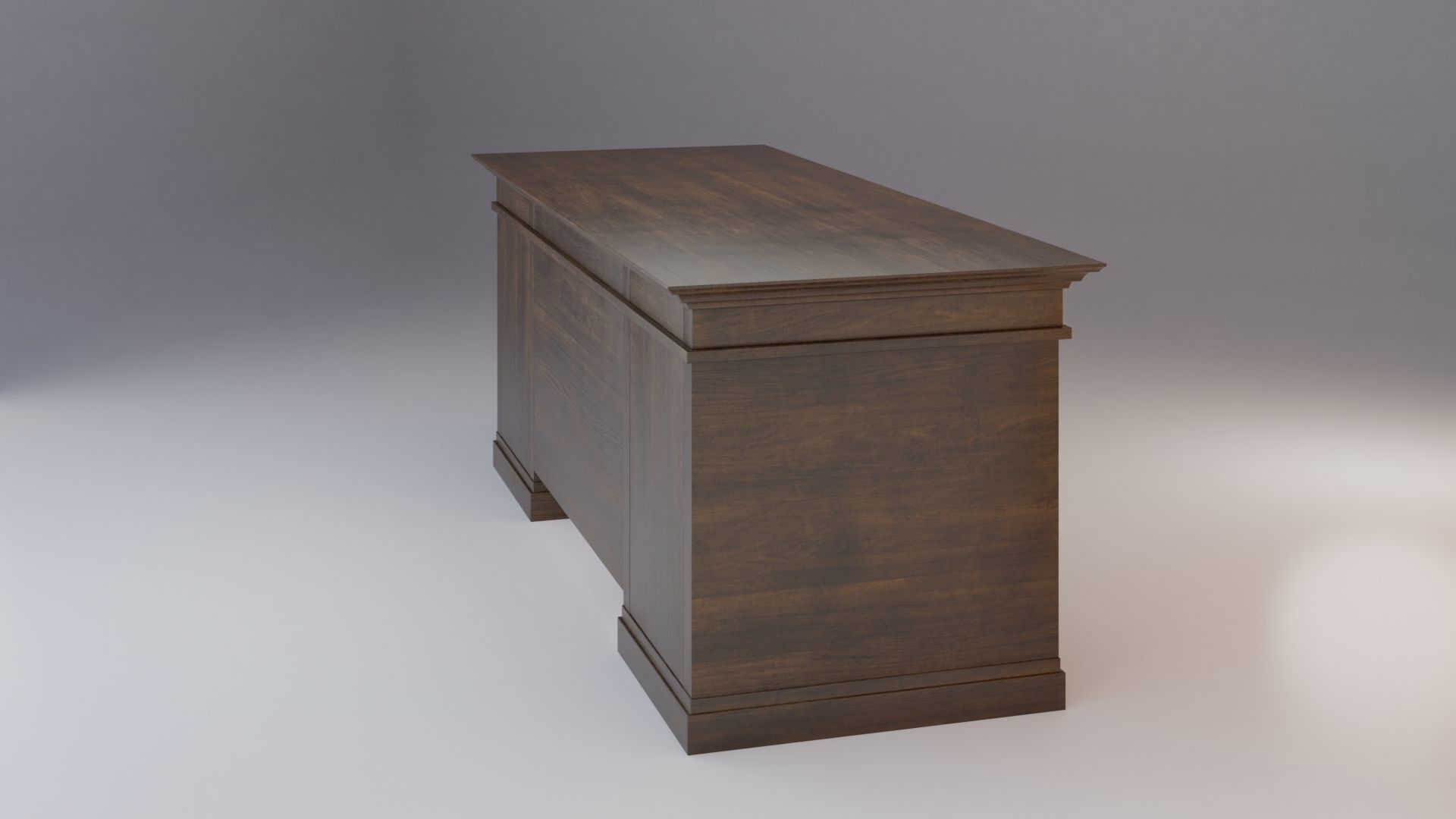 Livingston Desk with Drawers - Pottery Barn 3D model_4