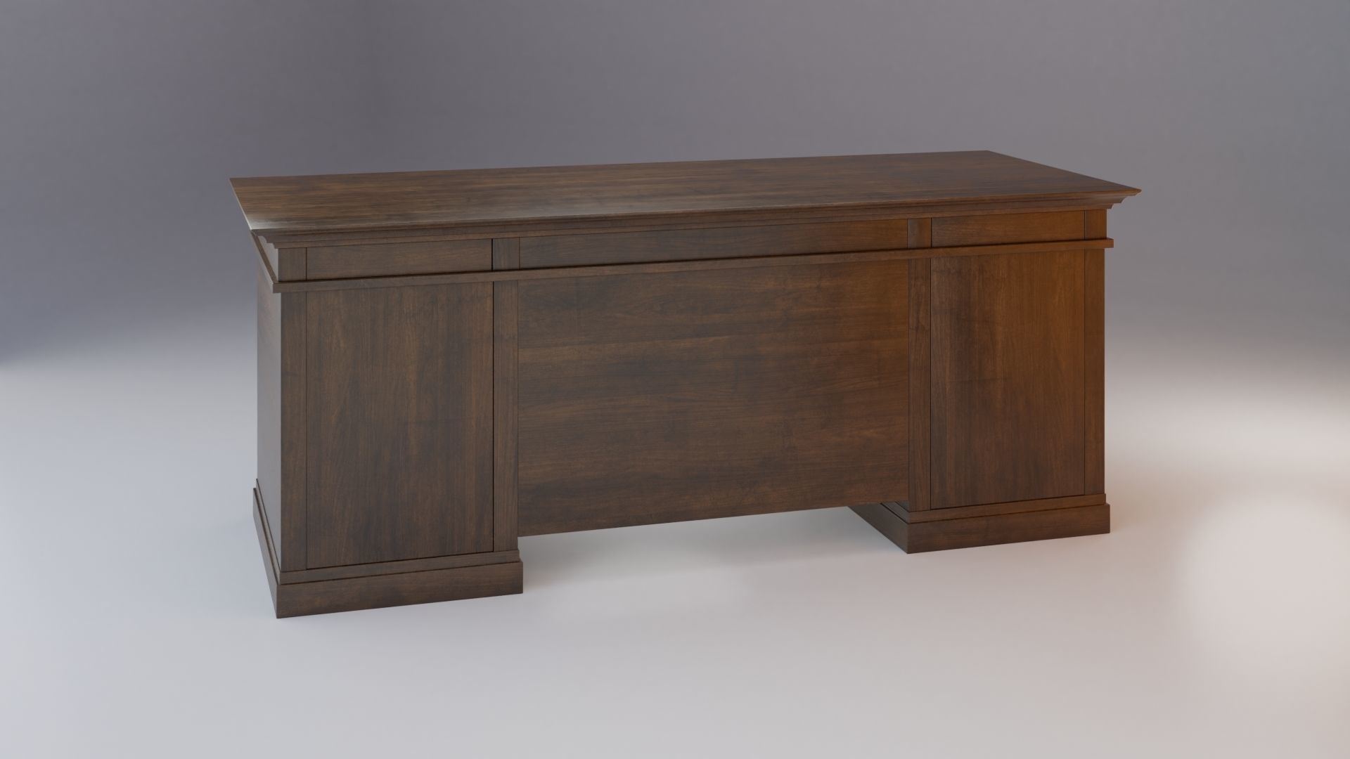 Livingston Desk with Drawers - Pottery Barn 3D model_6