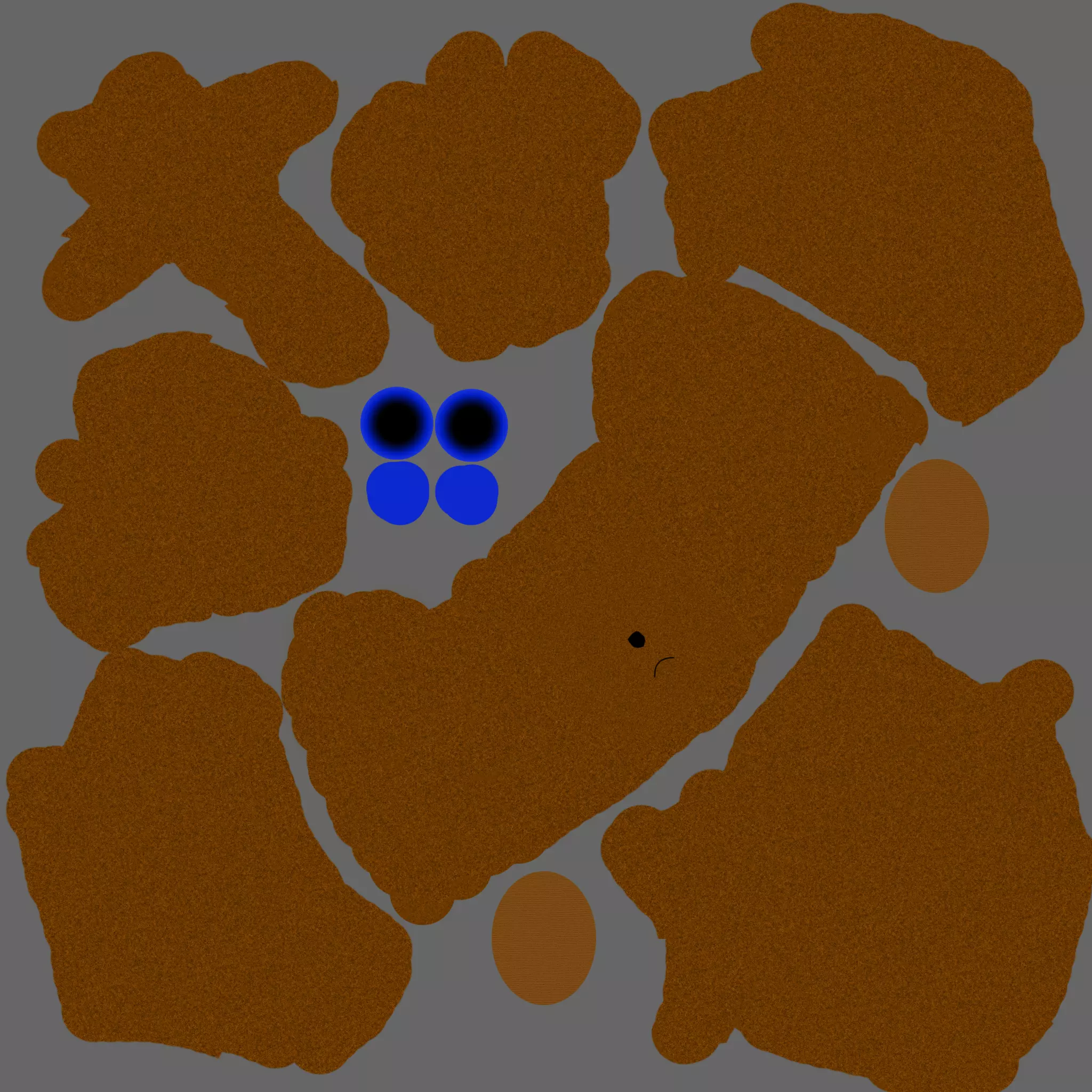 Bear 3D ground with circles 3D model_0