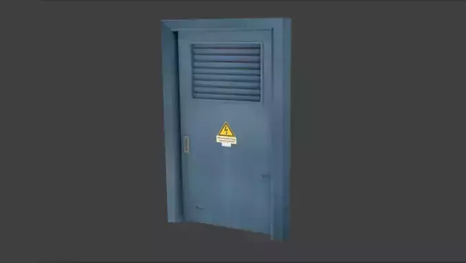 Doors door with warning sign