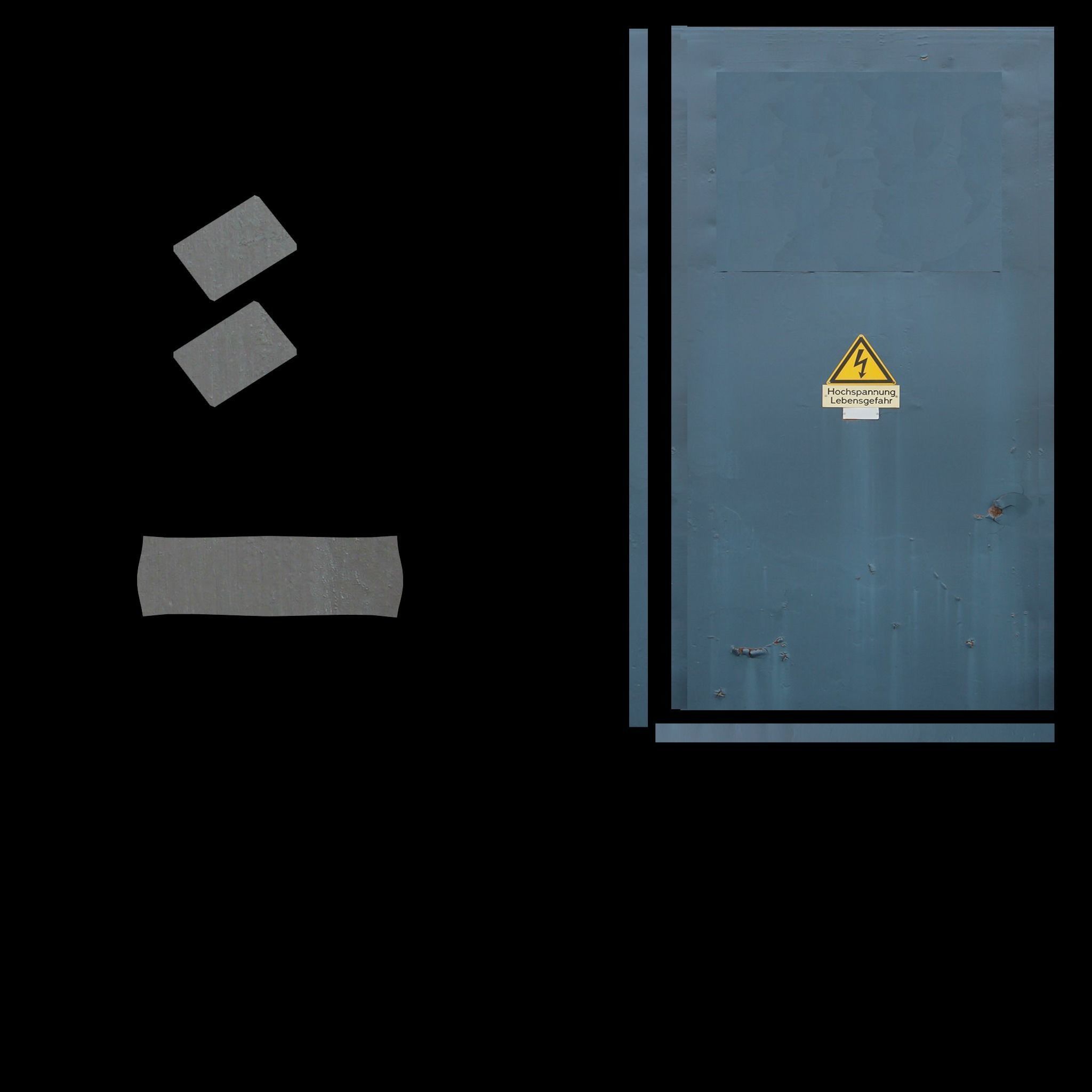 Doors door with warning sign Free 3D model_3