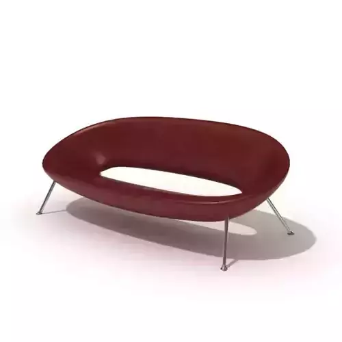Red Modern Oval Sofa