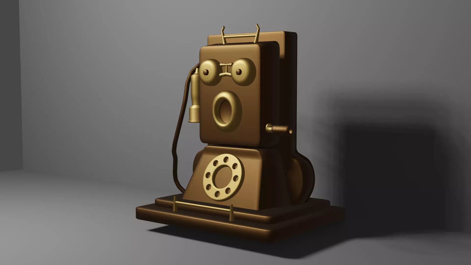 Antique Vintage Old Telephone Free low-poly 3D model