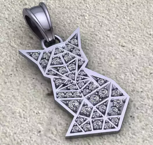 pendant diamond cat