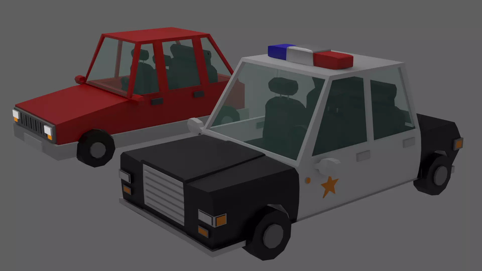 cars police lowpoly vehicle Free low-poly 3D model