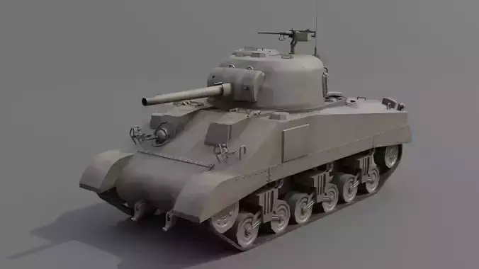 M4 Sherman Medium Tank Low-poly 3D model