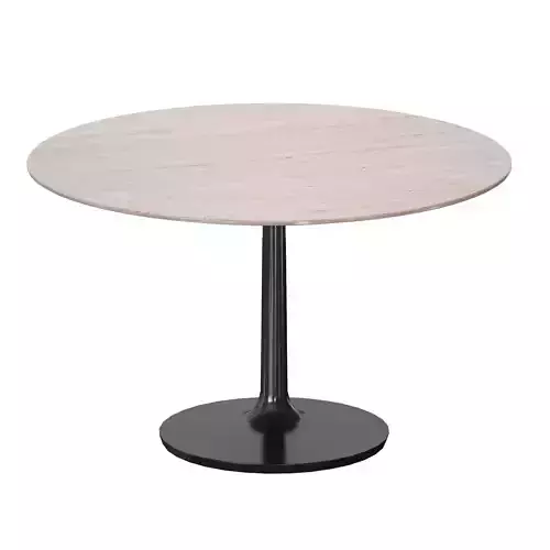 Nero 48 Brown Marble Dining Table with Matte Black Base