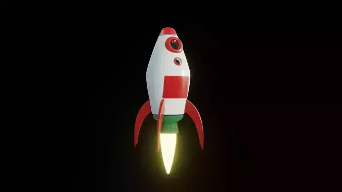Cartoon Rocket 3D model