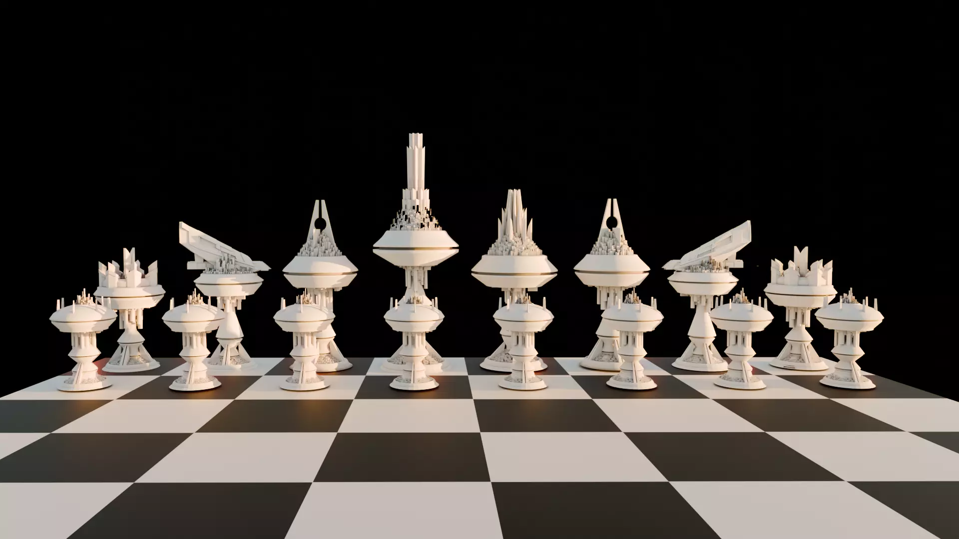 Sifi city Chess sets 3D print model