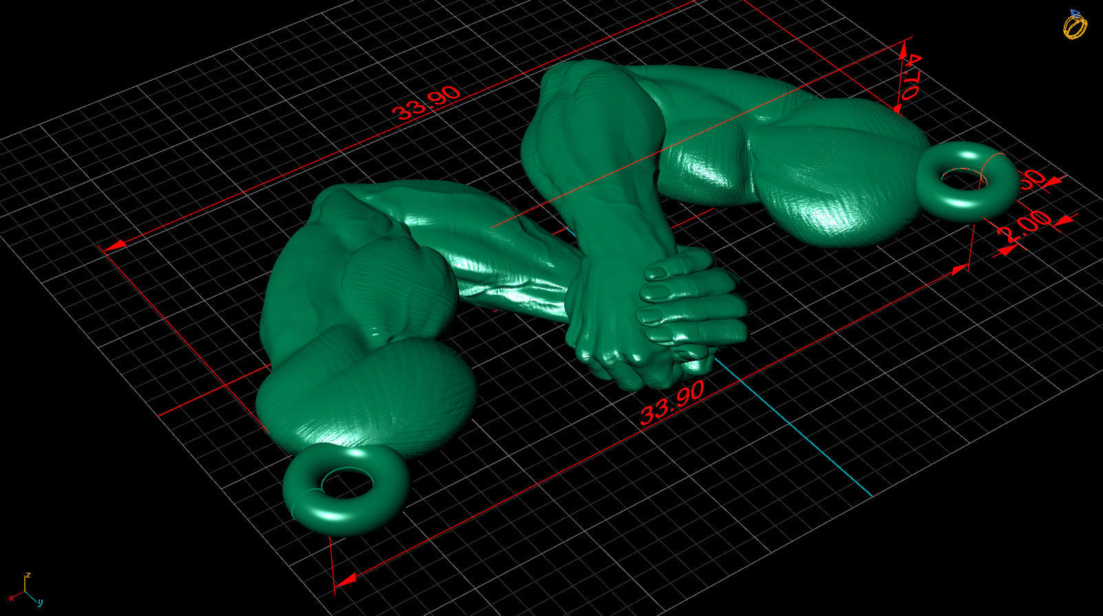 armwrestling  v2 3D print model_19