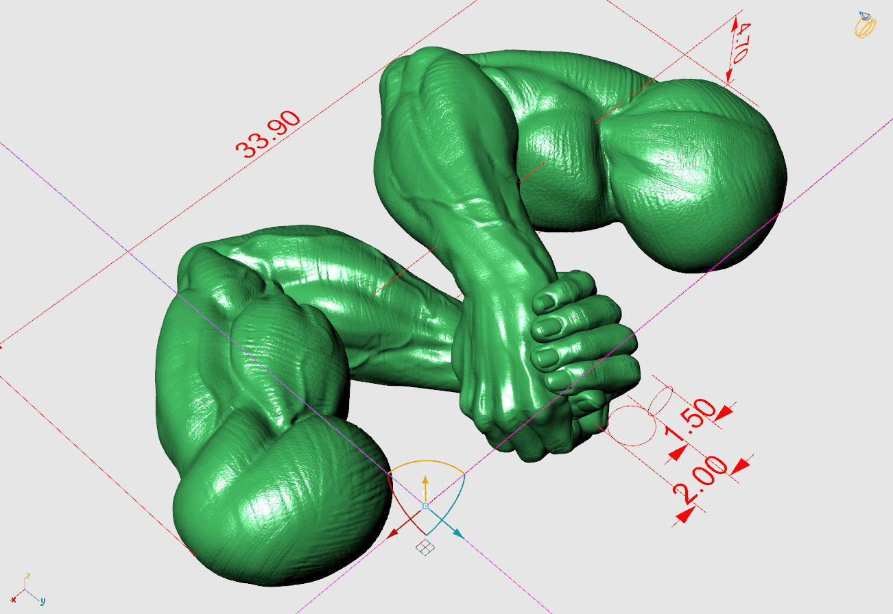 armwrestling  v2 3D print model_5