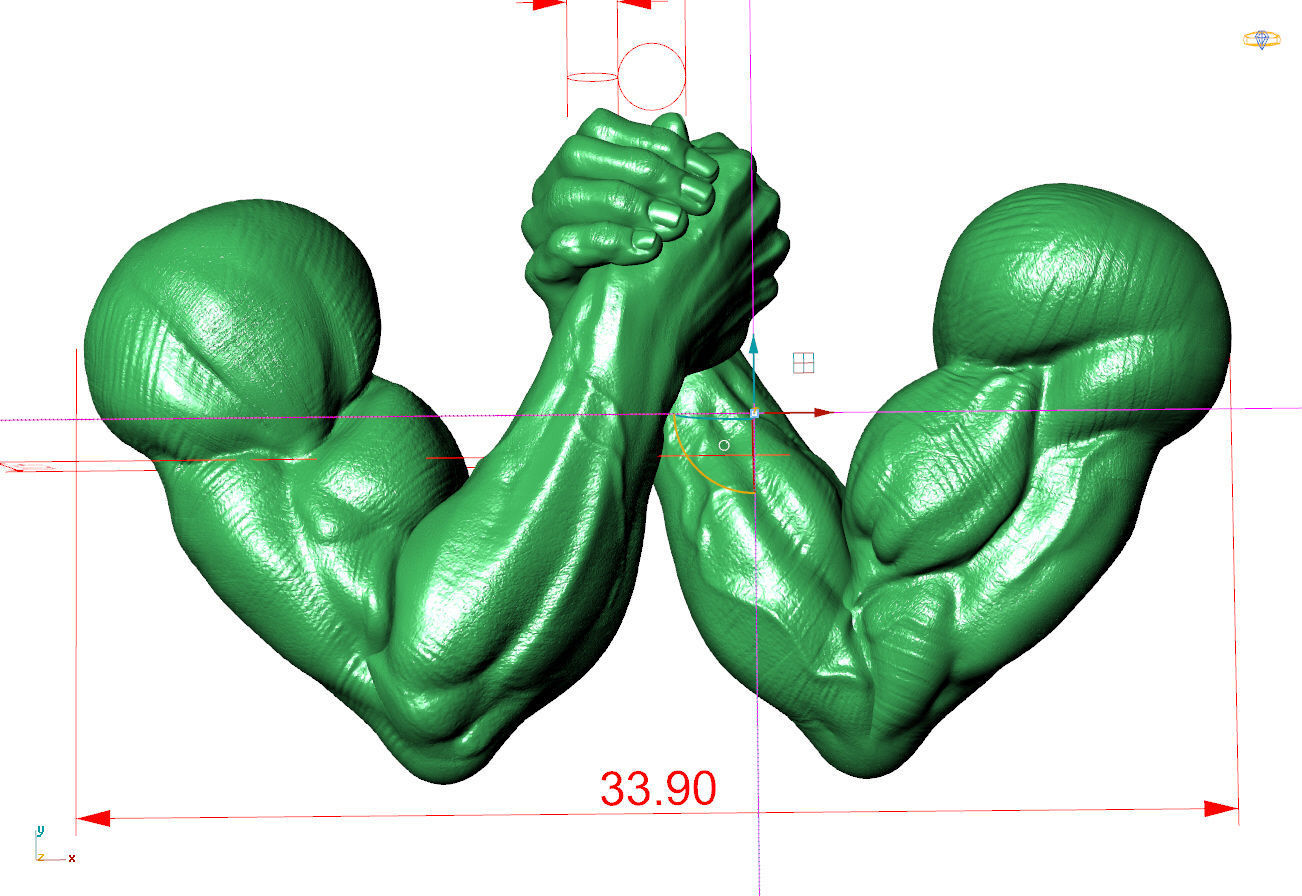 armwrestling  v2 3D print model_4