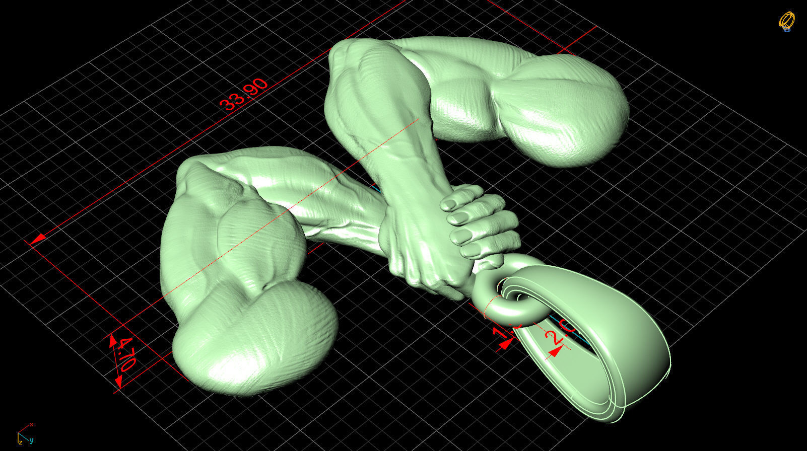 armwrestling  v2 3D print model_7