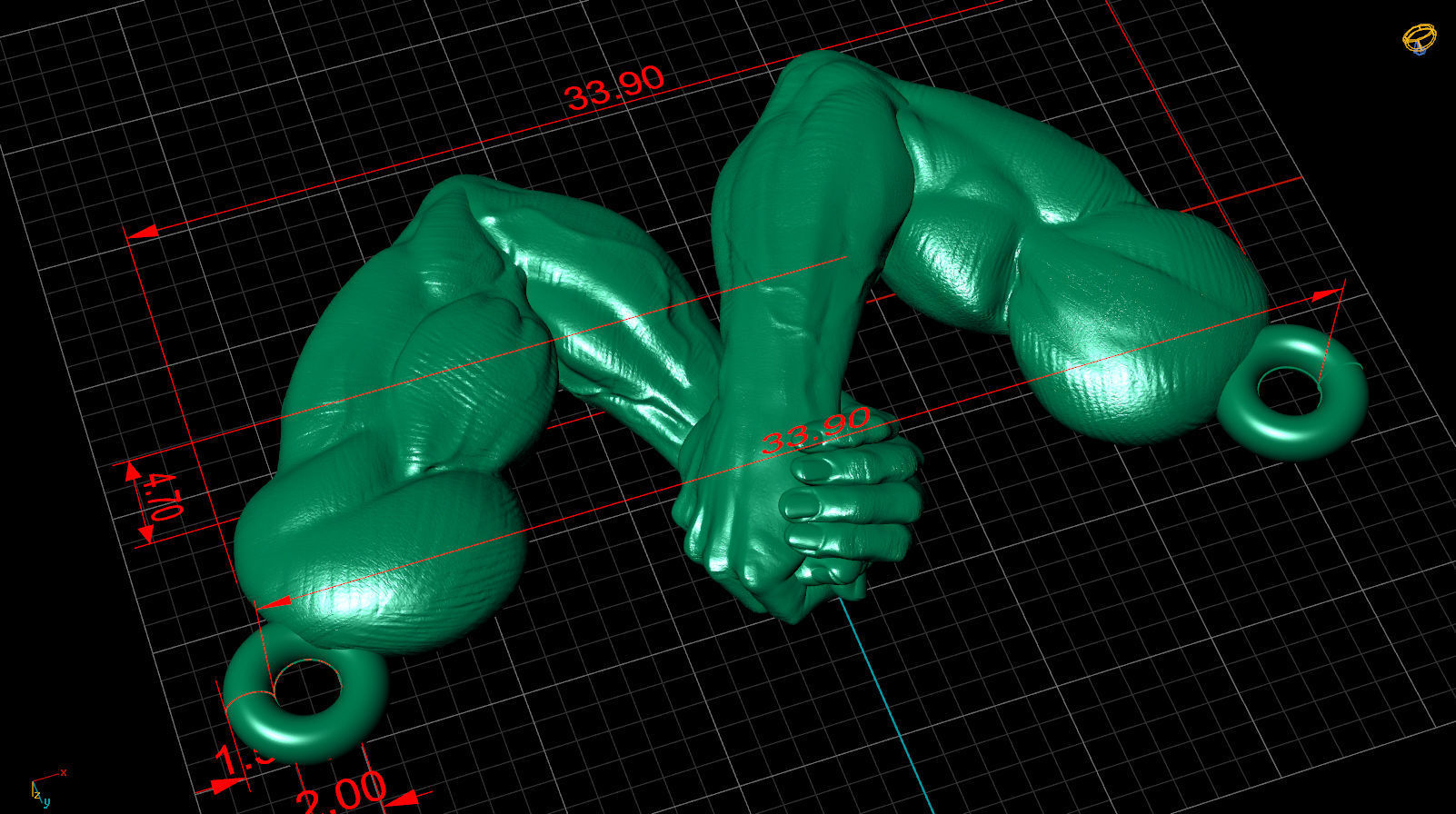 armwrestling  v2 3D print model_12